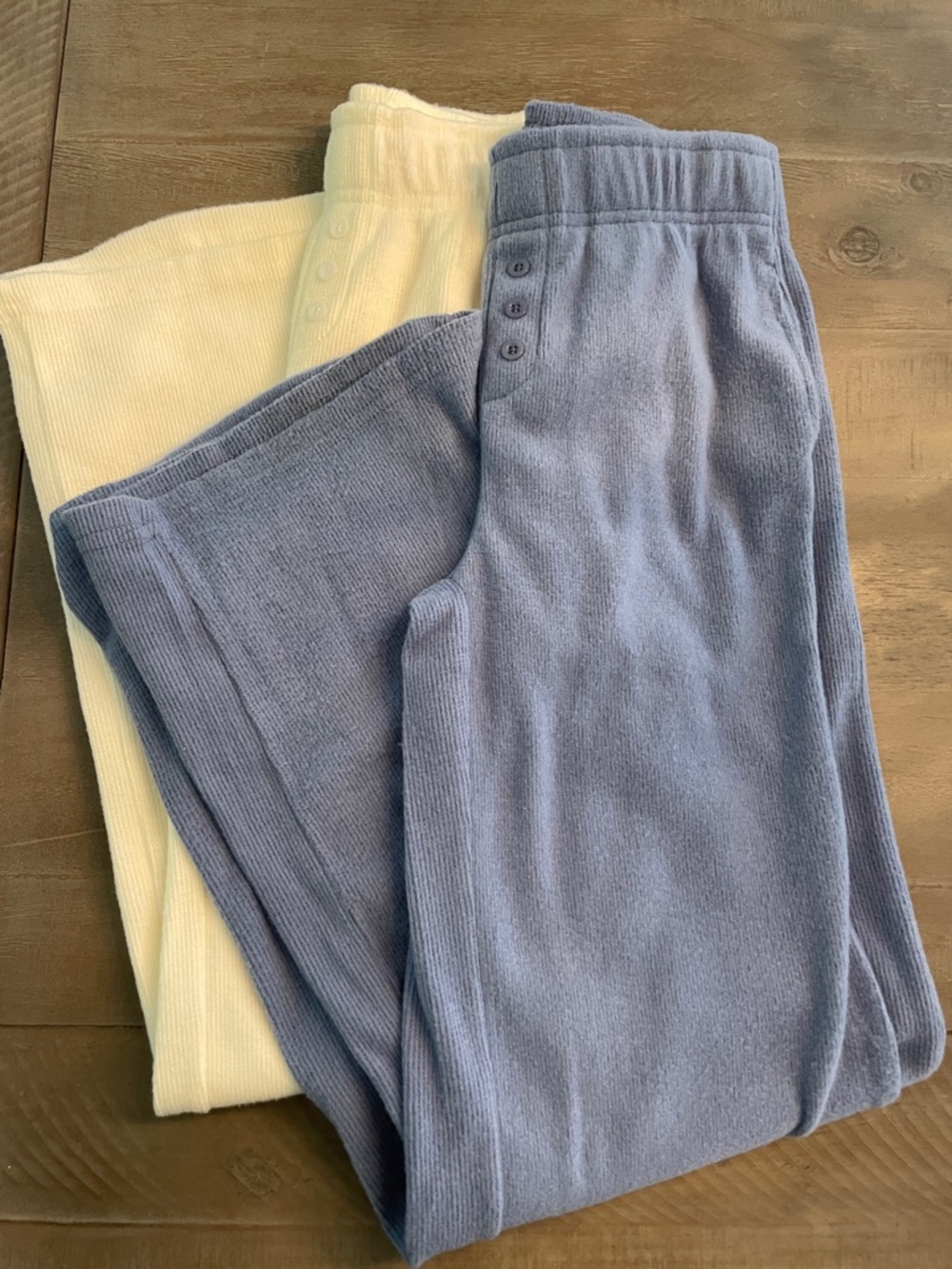NEW BETTER TOGETHER Cozy Ribbed Lounge Pants - Blue & Cream Pajama pant